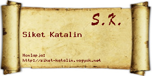Siket Katalin névjegykártya